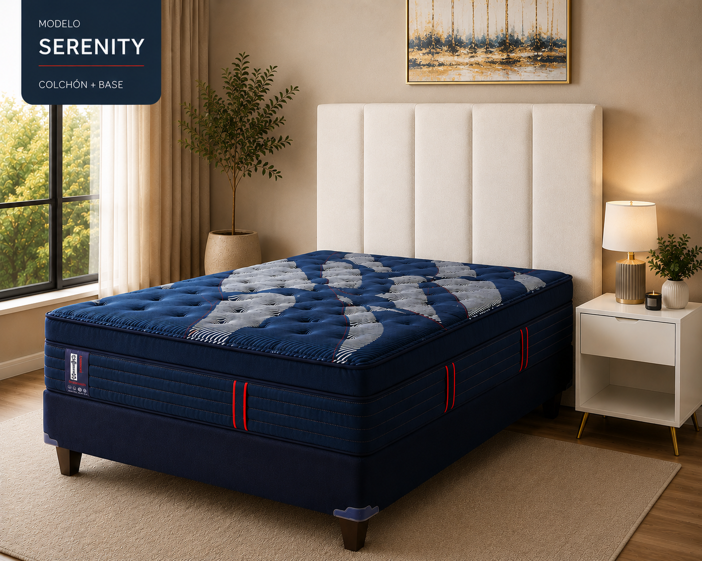 Colchón Serenity en dormitorio moderno