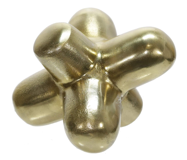 Metal 8" Geometric Orb, Gold